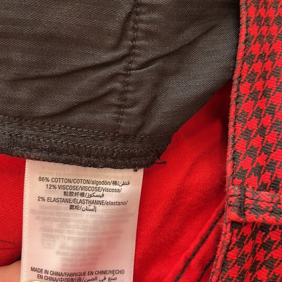 Juicy Couture red/black herringbone skinny jeans very “Oi!”/Tank Girl size 24 - Picture 6 of 7